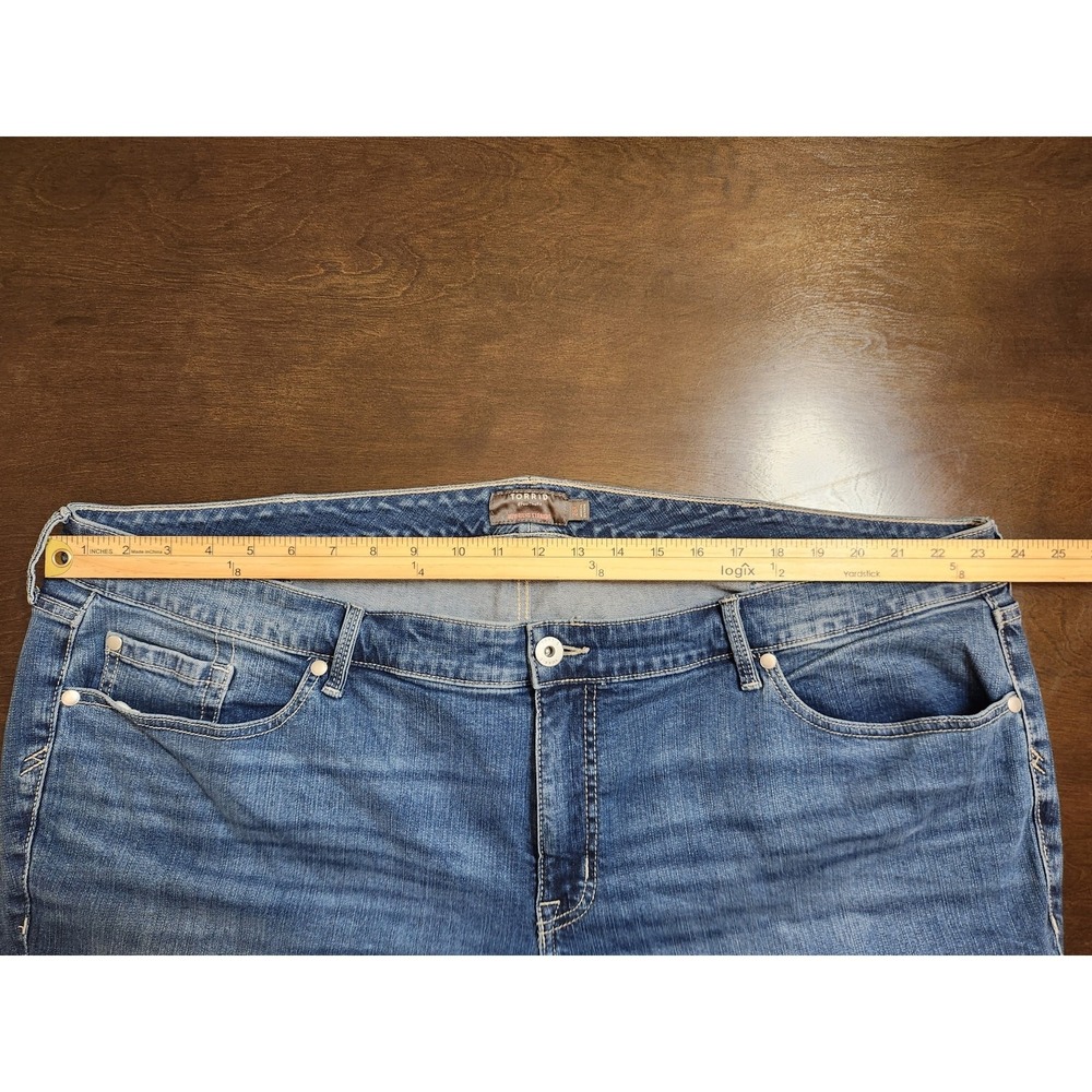 Torrid Womens 26R Blue Jeans Boyfriend Straight Vintage Stretch Medium‎ Wash - Picture 5 of 7